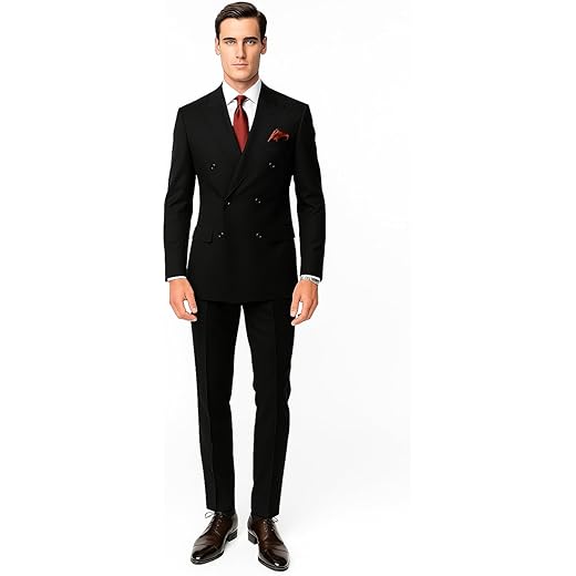 Mens Double Breasted Suit 36-44