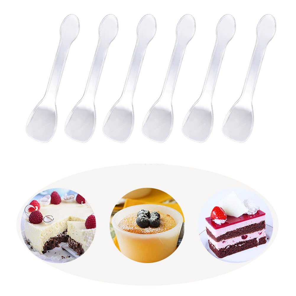 240 Cuillères En Plastique Transparent GVSS - 7,5cm - Réutilisables - Pour Desserts, Glaces, Événements