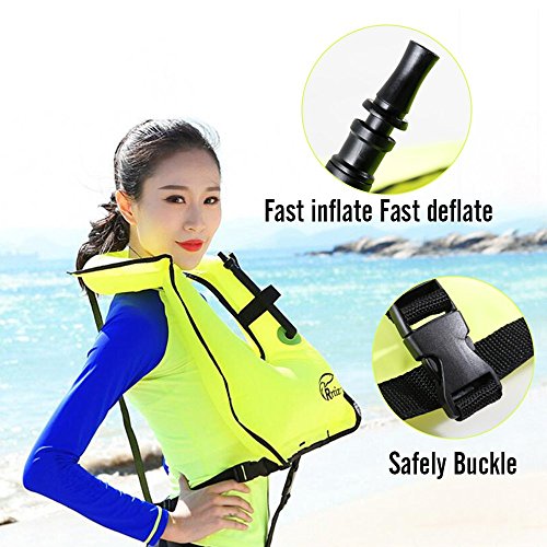 Rrtizan Snorkel Vest, Adults Portable Inflatable Swim Vest Jackets For Snorkeling Swimming Diving Safety(Green) #TOP2