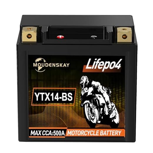 MOUDENSKAY Lithium Motorrad Batterie 12V Lithium Powersports Batterie mit BMS(YTX14-BS 500~600CCA 12.8V 6Ah) LiFePO4 Motorrad Starterbatterien für Motorräder, ATV, UTV, Wasserfahrzeuge, etc