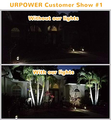 URPOWER Solar Lights, 2-in-1 Waterproof 4 LED Solar Spotlight Adjustable Wall Light Landscape Light Security Lighting Dark Sensing Auto On/Off for Patio Deck Yard Garden Driveway Pool Area(2 Pack)