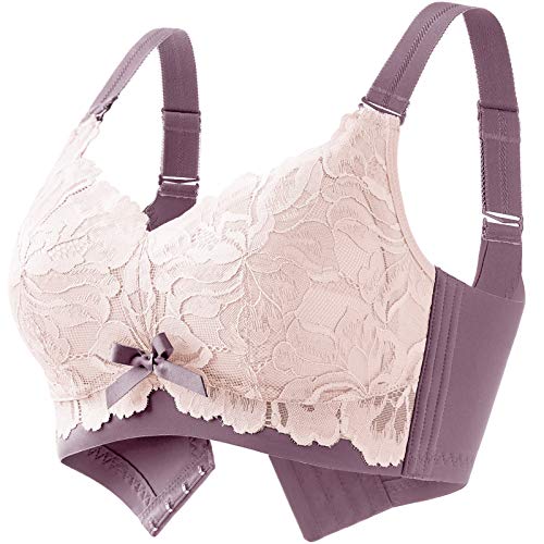 AILIVIN 32-42(B-DDD) Lightly Latex Lined Cup Wirefree Unpadded Full Coverage Plus Size Minimizer Bra