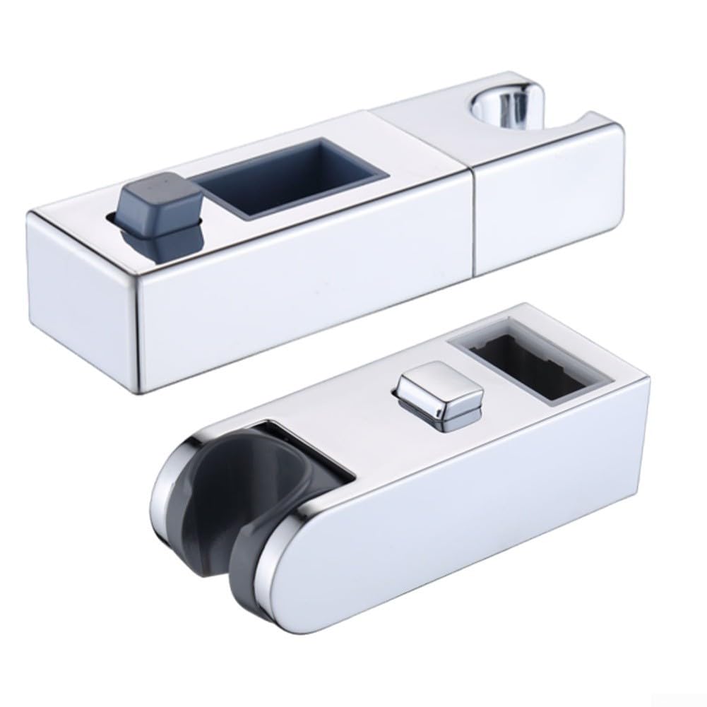 Supporto universale per asta doccia cromato, 30 x 15 mm, 30 x 18 mm, staffa regolabile per asta doccia quadrata (30 x 15 mm)