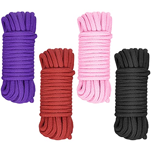 metagio 4 Pack Cotton Rope, 8MM Thick Cotton Rope 10M/ Roll All P...