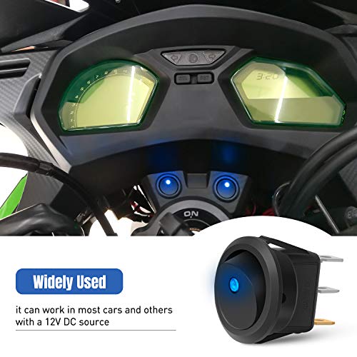 Image of Nilight 12PCS 12V Blue Round Toggle LED Switch 20A 12V DC On /Off SPST