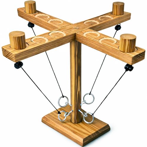 Ring Toss Game for Adults Wooden Hook and Ring Game Tabletop & Yard Games for Indoor Outdoor Party Game Night for Family and Friends Gift Idea