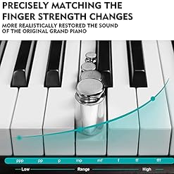 KACYDI Piano numérique à Action pondérée, Piano numérique à 88 Touches, Touches de Piano Marteau avec réponse au Toucher… - Les Beatles, Paul McCartney, John Lennon, RIngo Starr, George Harrison KACYDI Piano numérique à Action pondérée, Piano numérique à 88 Touches, Touches de Piano Marteau avec réponse au Toucher… – Image 3