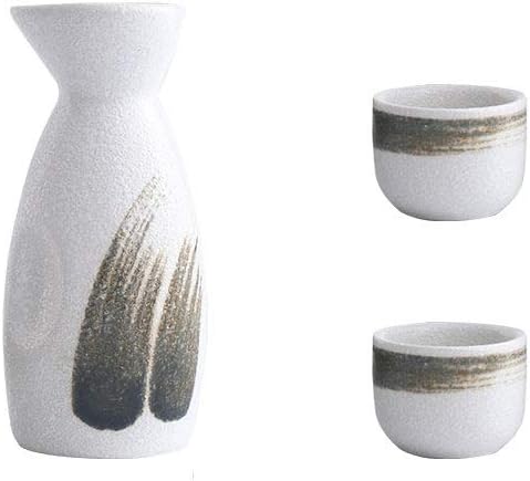 3 Piece Set / 5 Piece Set Retro Sake Cup Japanese Sake Set Craft Ceramic Sake Cup Cold/Hot/Tea/Sake Cup Japanese Sake Set (Size : H) ()
