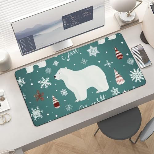 Mouse Pad Protector Polar Bear Navidad 30x60 cm Blanco miniatura 6