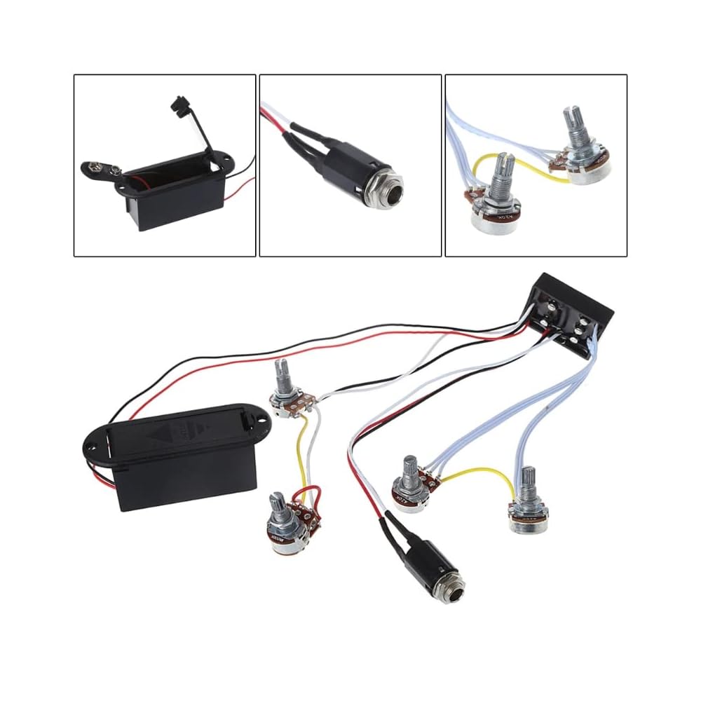 Buy VUBLY 2 Band Active Bass Guitar EQ Equalizer Preamp Circuit Pickup