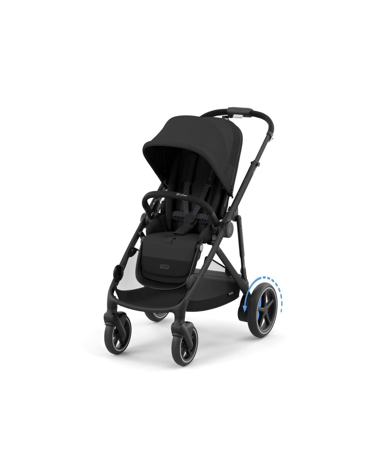 e-Gazelle S Electronic Assist Stroller – Gazelle S Single-to-Double Electric Stroller, Smart Assist, Rocking Mode, 20+ Configurations & Compact Fold, Moon Black with Black Frame