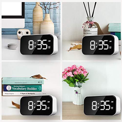 Despertador elétrico de LED com espelho Homyl, com soneca, alimentado por USB/AAA, para crianças e a