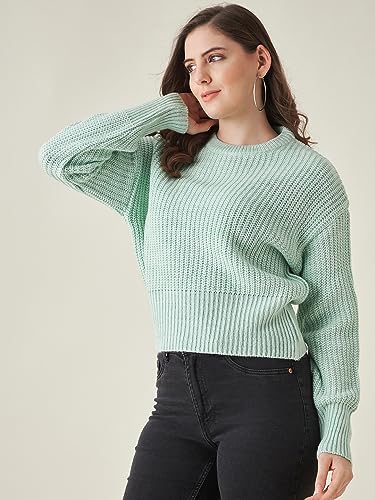 Image of Modeve Solid Round Neck Casual Women Sweater||Winterwear||