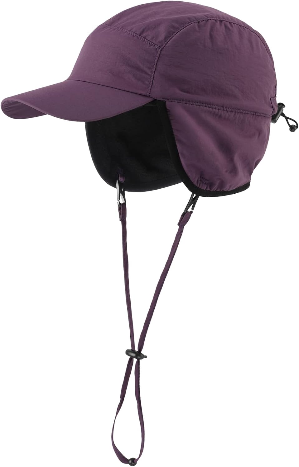 Home Prefer Waterproof Men’s Winter Hats with Visor Warm Fleece Lined Baseball Cap Earflaps Trooper Trapper Hat for Men