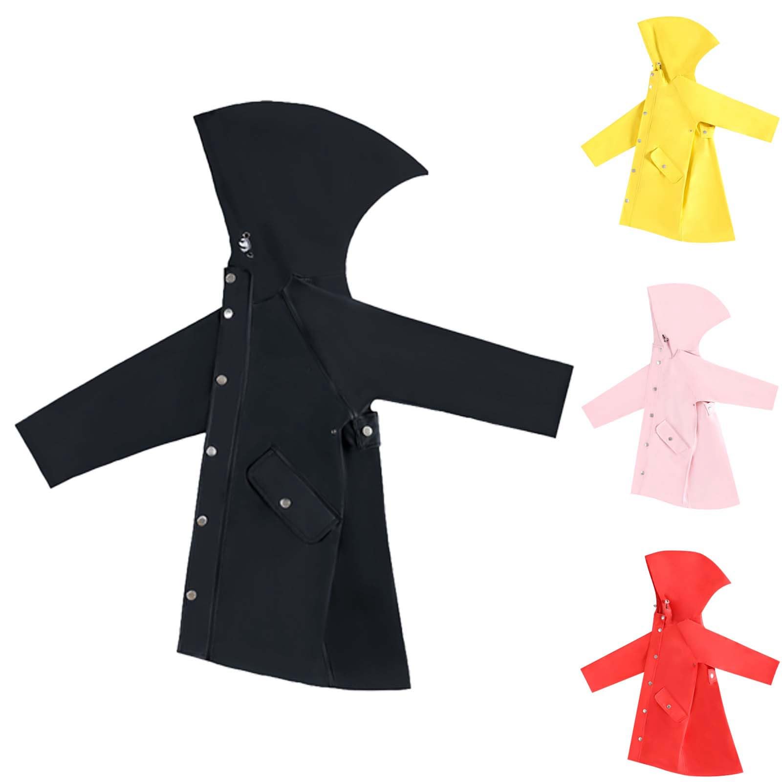 Generisch Poncho de pluie pour enfants, imperméable, réutilisable, imperméable, respirant, protection contre la pluie, manteau de pluie uni avec capuche pour filles et garçons
