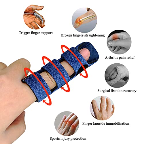 Upgraded Finger Splints (4Pcs), Trigger Finger Splint Finger Brace With 3 Fixing Strap For Mallet Finger, Broken Finger Protector, Knuckle Immobilization, Straightening Support, Arthritis Pain Relief #TOP1
