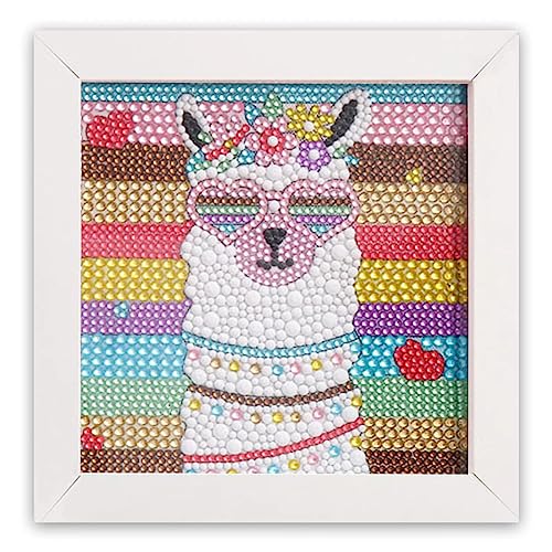 OSLEY Diamond Painting Kinder Set, 5D DIY Cartoon Diamant Painting Bilder | 15x15cm Leinwand mit 18x18cm Bilderrahmen für Kinder, Mädchen und Erwachsene geeignet