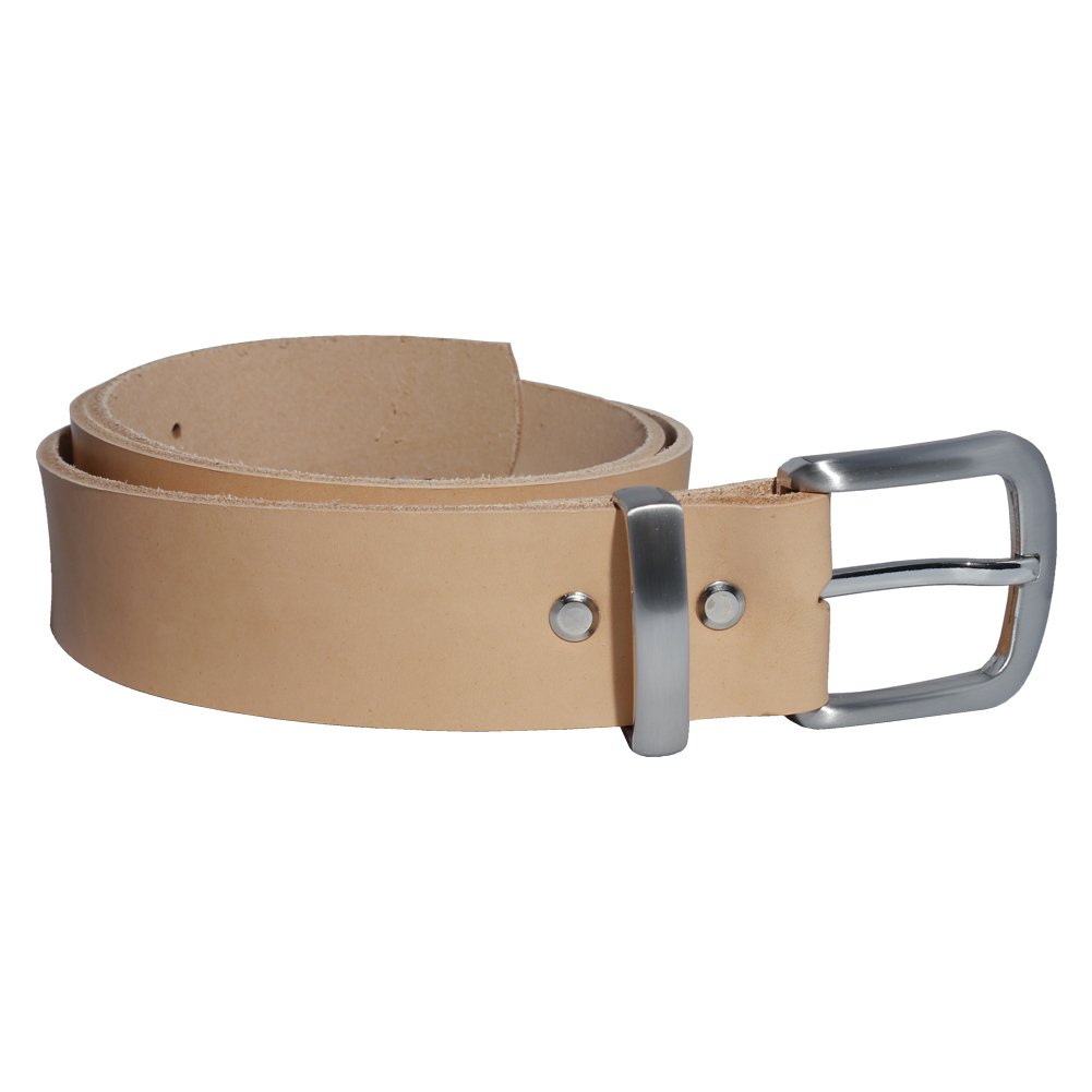 Wolfszeit Nickelfreier Ledergürtel SNAER aus echtem, hellen Rindleder - für Herren und Damen - ca. 3,9cm breit