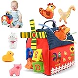 MHKBD Juguetes de Animales de Granja de Peluche, Juguetes Sensorial Montessori Educativos, Sensoriales para Viajar, Juego...