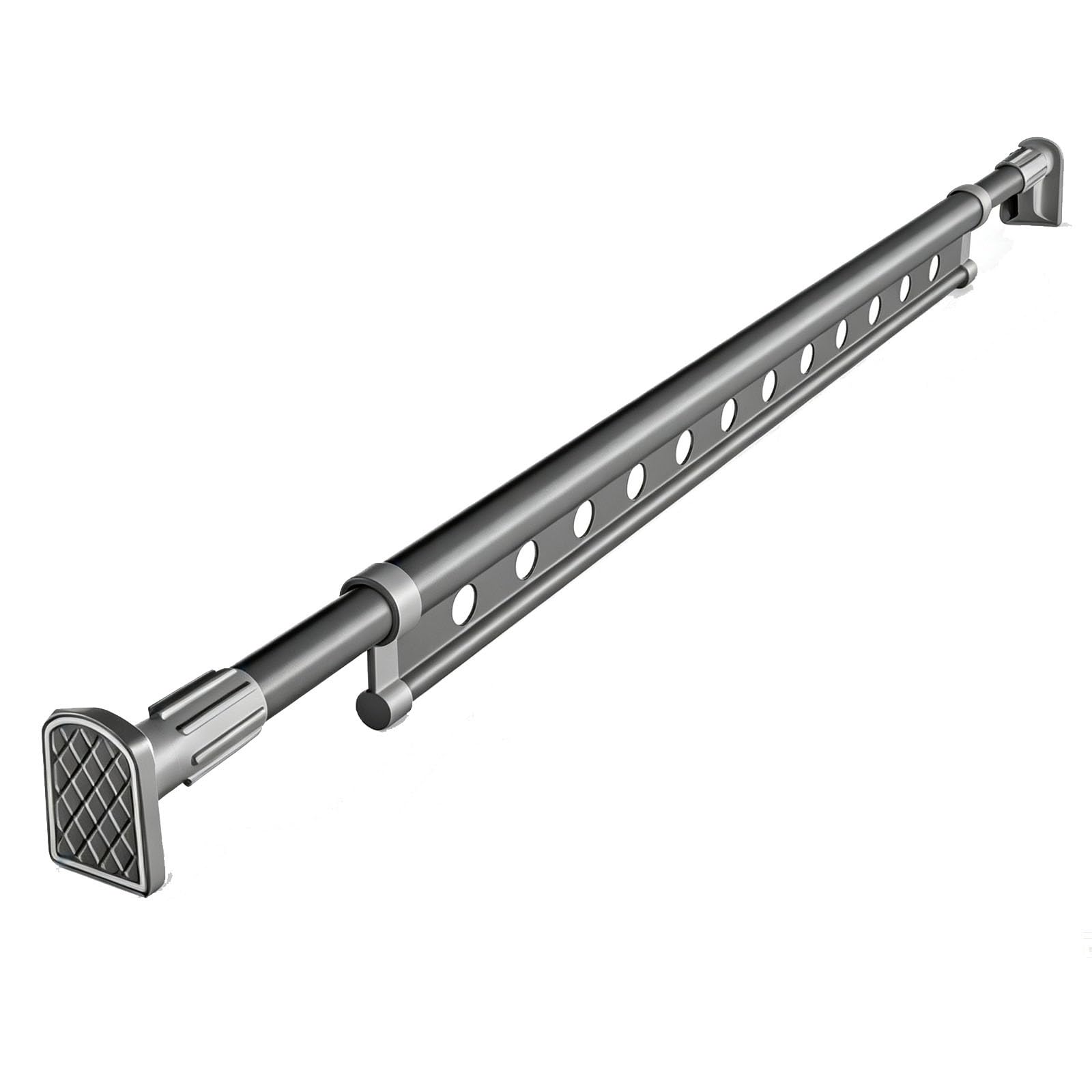 Acero Al Carbono Barra Cortina Ducha, Barras Cortinas Extensibles | Extensible de 121 a 260 Cm, Sin Taladrar, Antideslizante, para Ventanas, Armarios, Lavandería(Gray,200-240cm/79-94in)