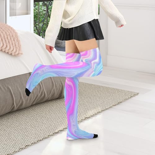 Thigh High Socks Abstract-marble-swirls High Socks Sports Casual Stockings for Women 1 Pair Over Knee Sock2