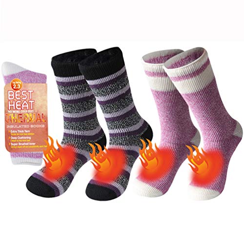 Thick Warm Socks, Ristake Thermal Winter Snow Ski Heavy Weight Heated Feet Warmers
