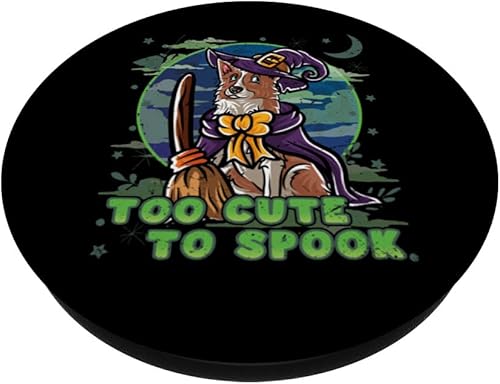 Miniatura 2 de Border Collie Happy Halloween Costume Witch PopSockets Standard PopGrip