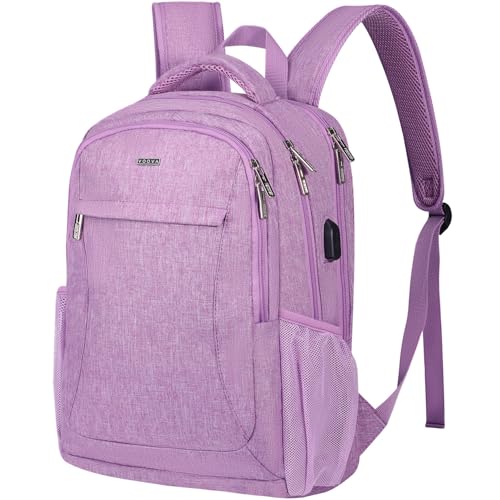 Voova 15.6 Inch Travel Laptop Backpack with USB Port, Purple - image 1
