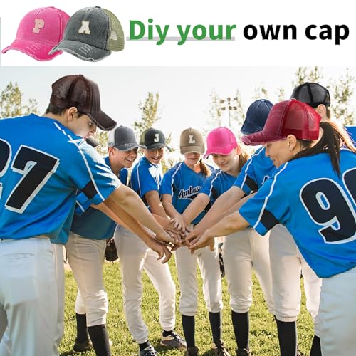 Image of Suhine 24 Pcs Blank Trucker Hat Bulk Unisex Mesh Baseball Cap for Sublimation Embroidery Vintage Adjustable Hat for Men Women