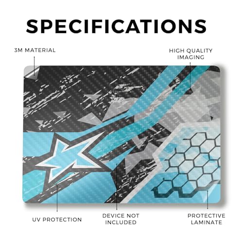 Image of Carbon Fiber Laptop Skin Compatible with Alienware M18 R2 (2024) - Grunge Cyan - Premium 3M Vinyl Protective Wrap Decal Cover - Easy to Apply | Crafted in The USA by MightySkins