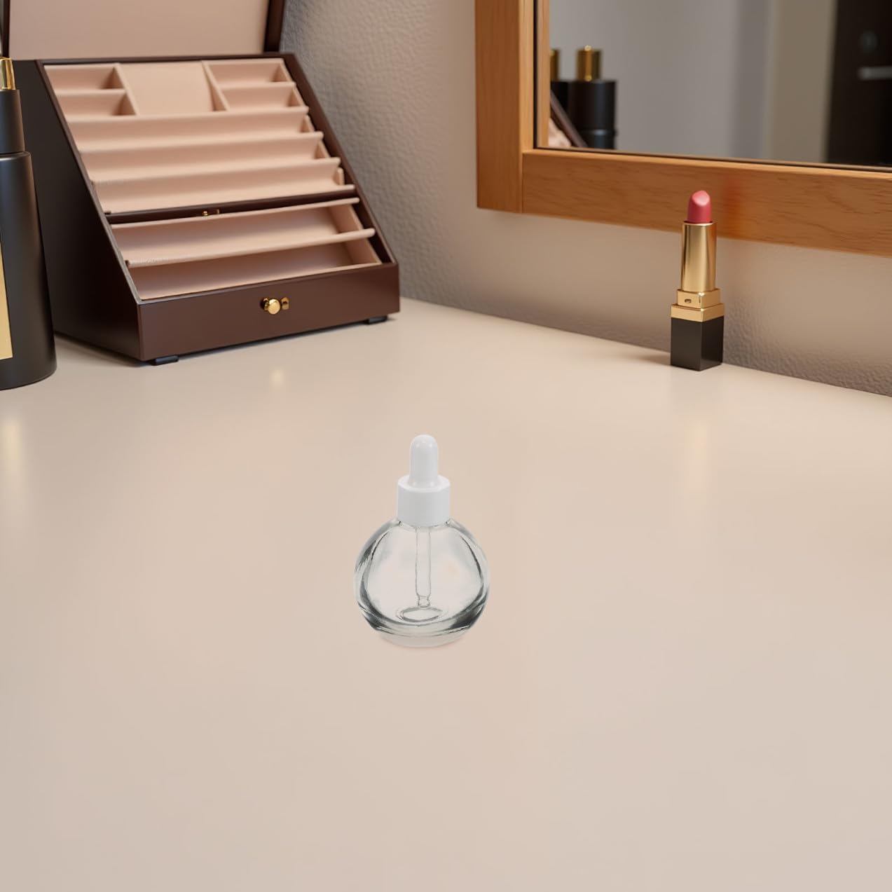 NOLITOY 12 Stück 30 ml Glastropfflaschen Kugelflaschen Transparent mit Pipette und Auslaufsicherem Verschlussring Nachfüllbare Probenfläschchen für Ätherische Öle Serum und Körperpflege