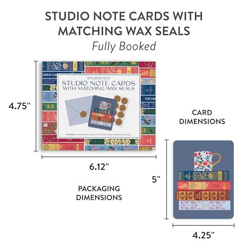 Image of Studio Oh! Blank Note Cards with Envelopes and Wax Seals, Boxed Stationery Set, All Occasion Cards for Thank You Notes, Letters, Gifts and Keepsakes, Fully Booked