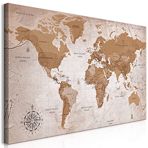 murando Cuadro Mega XXXL Mapa del mundo 200x100 cm Cuadro en Lienzo en Tamano XXL Grande Gigante Imagen Para Montar por uno Mismo Decoración De Pared DIY mapa Continentes k-A-0106-ak-e