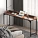 Tribesigns Overbed Table with Wheels, Queen Size Mobile Computer Desk Standing Workstation Laptop Cart, Over Bed Table with Heavy Duty Metal Leg (Brown+Black)