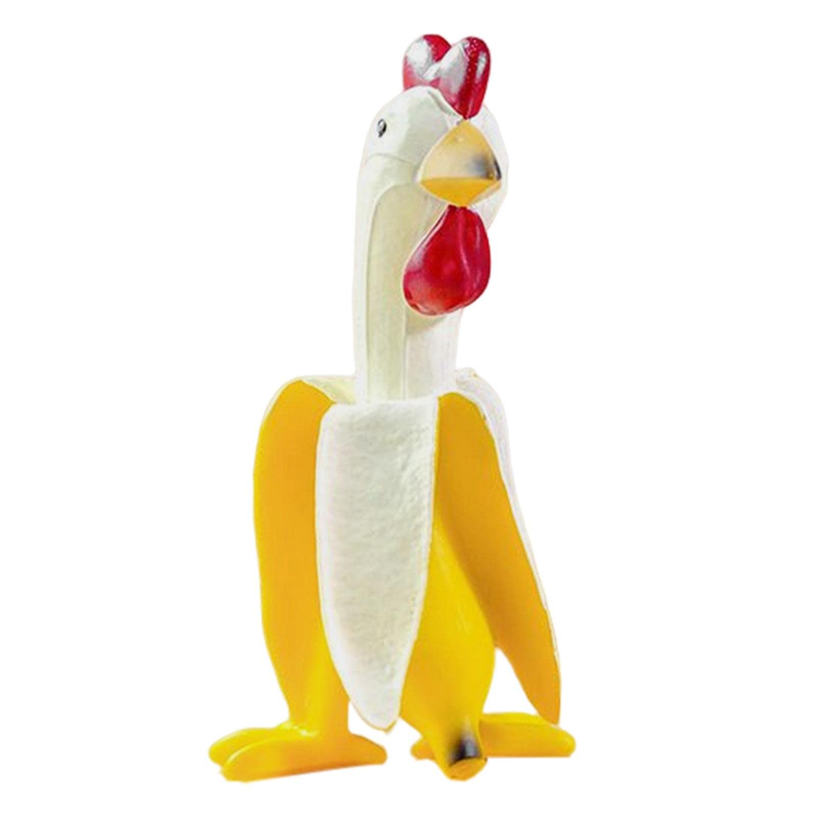 Pleayietoopiatiey Banana Chicken Statues Hen Sculptures Rooster Resin Figurines 9x7.9x15 cm L, Type 2