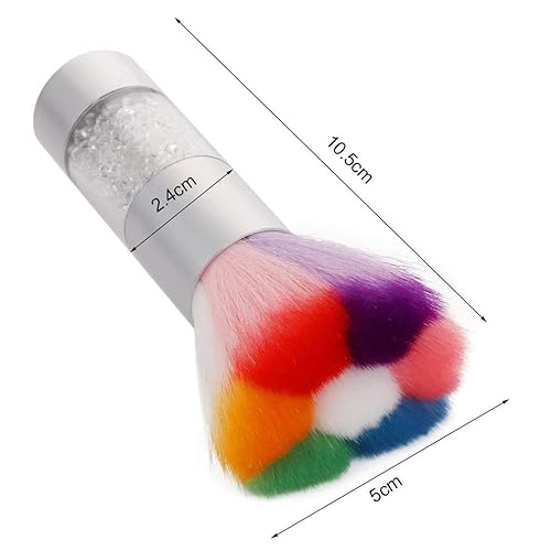 Miniatura 2 de Colorido cepillo removedor de polvo para arte de uñas con mango de diamantes de imitación brillante, limpiador removedor de cepillo de uñas para gel