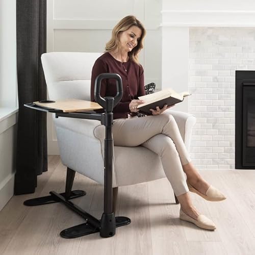 Able Life Able Tray Table, Adjustable Bamboo Swivel Tv And Laptop Table With Ergonomic Stand Assist Safety Handle, Independent Living Aid #TOP6