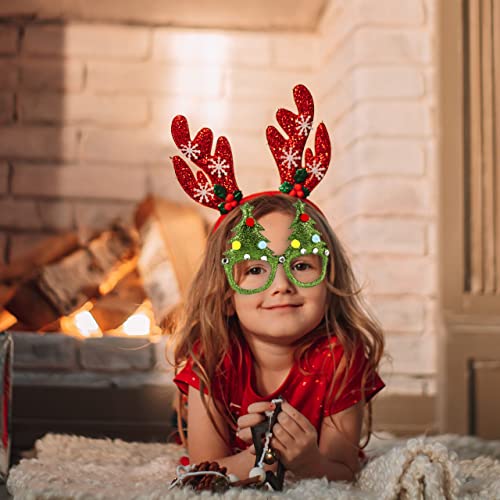 AYEUPZ Occhiali di Natale, 6 Pezzi di Albero di