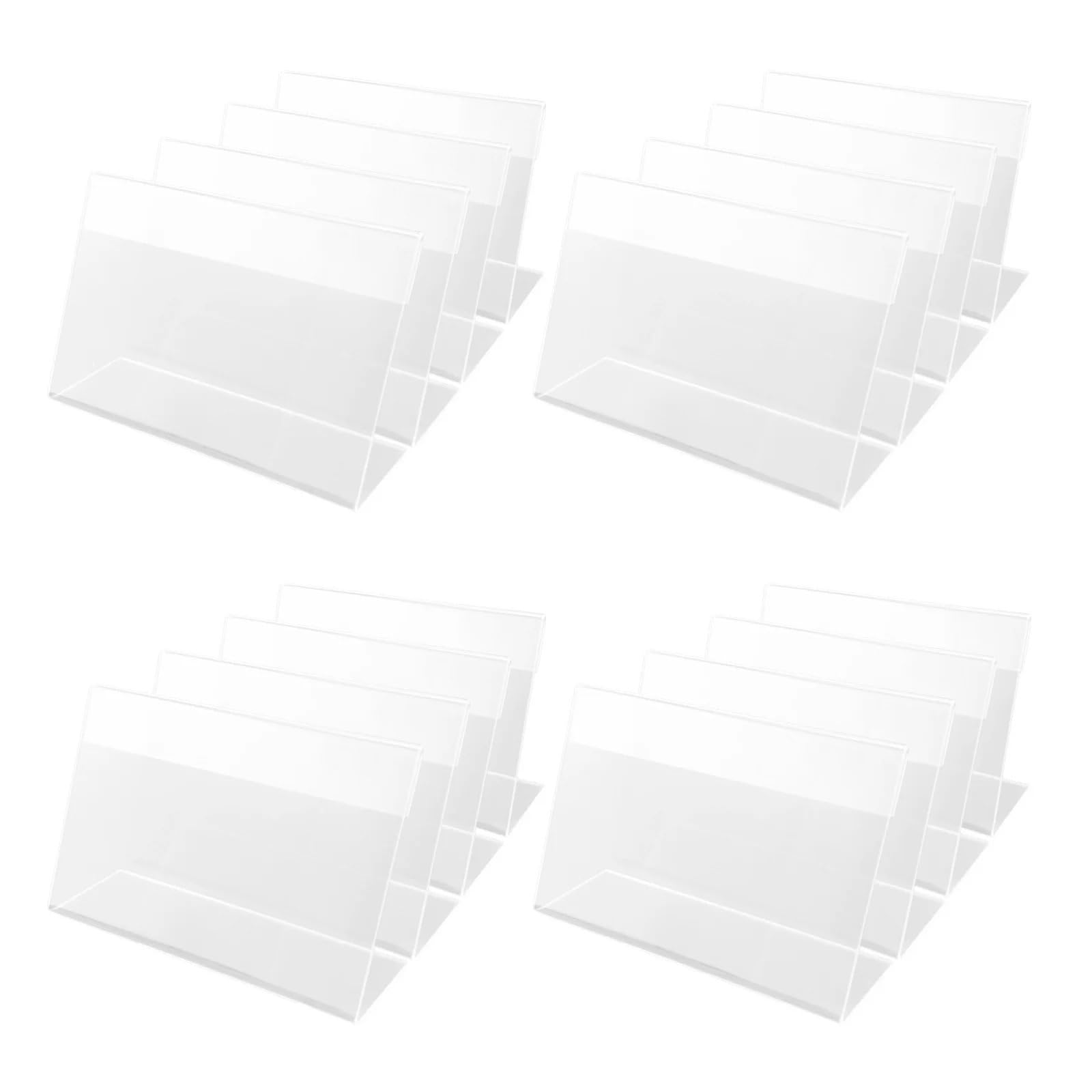 Maryear Small Clear Sign Holder 30Pcs Acrylic Shelf Label Holder Premium Transparent Plastic Price Tags Easy Clip for Supermarkets Retail Stores Display Pricing
