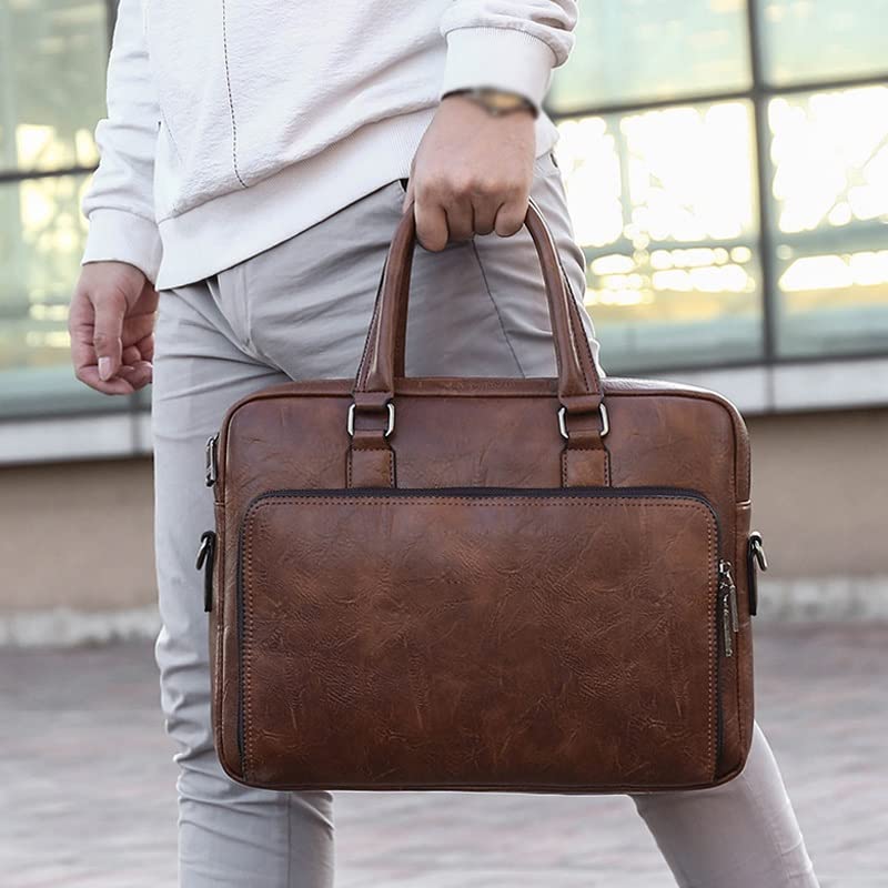 Leather Office Shoulder Bag Envelope Bag Briefcase Laptop Bag Travel Bag Handbag4