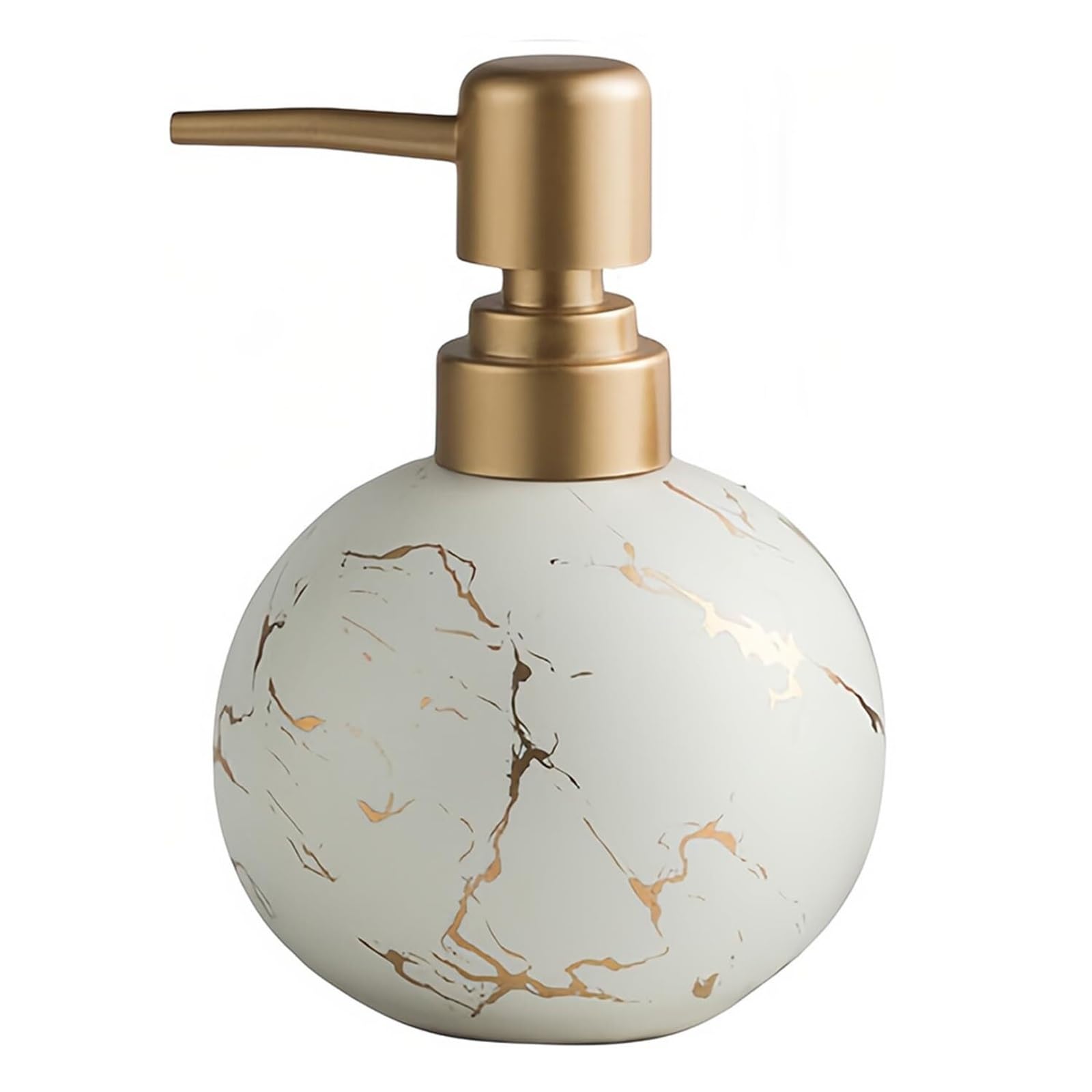 Hand Ceramic Soap Dispenser with Pump Refillable Lotion for Bathroom Vanity Countertop Dish for Bathroom(White)