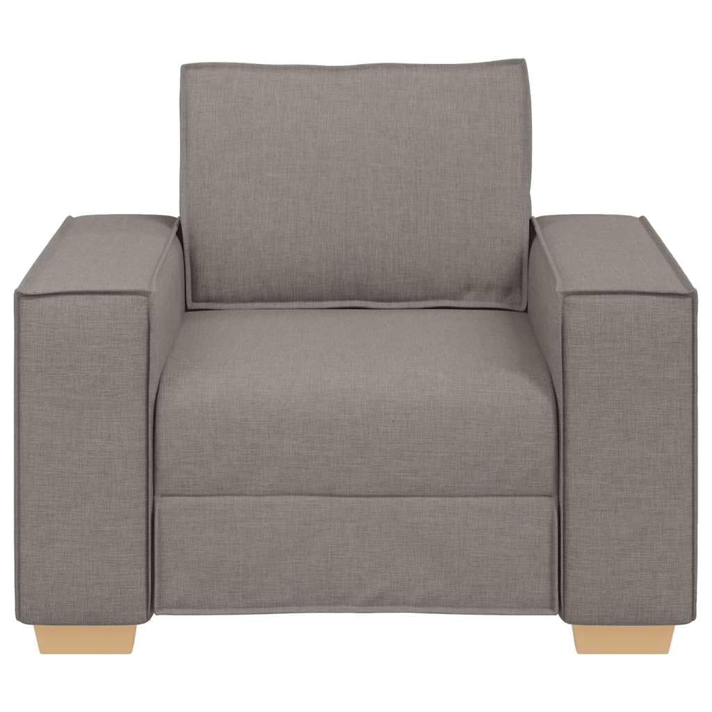 Sofa krzesło w kolorze szarobrązowym (taupe), 60 cm, z szerokimi podłokietnikami, wytrzymała rama drewniana, przytulny fotel wypoczynkowy do salonu i biura, wygodny mebel tapicerowany