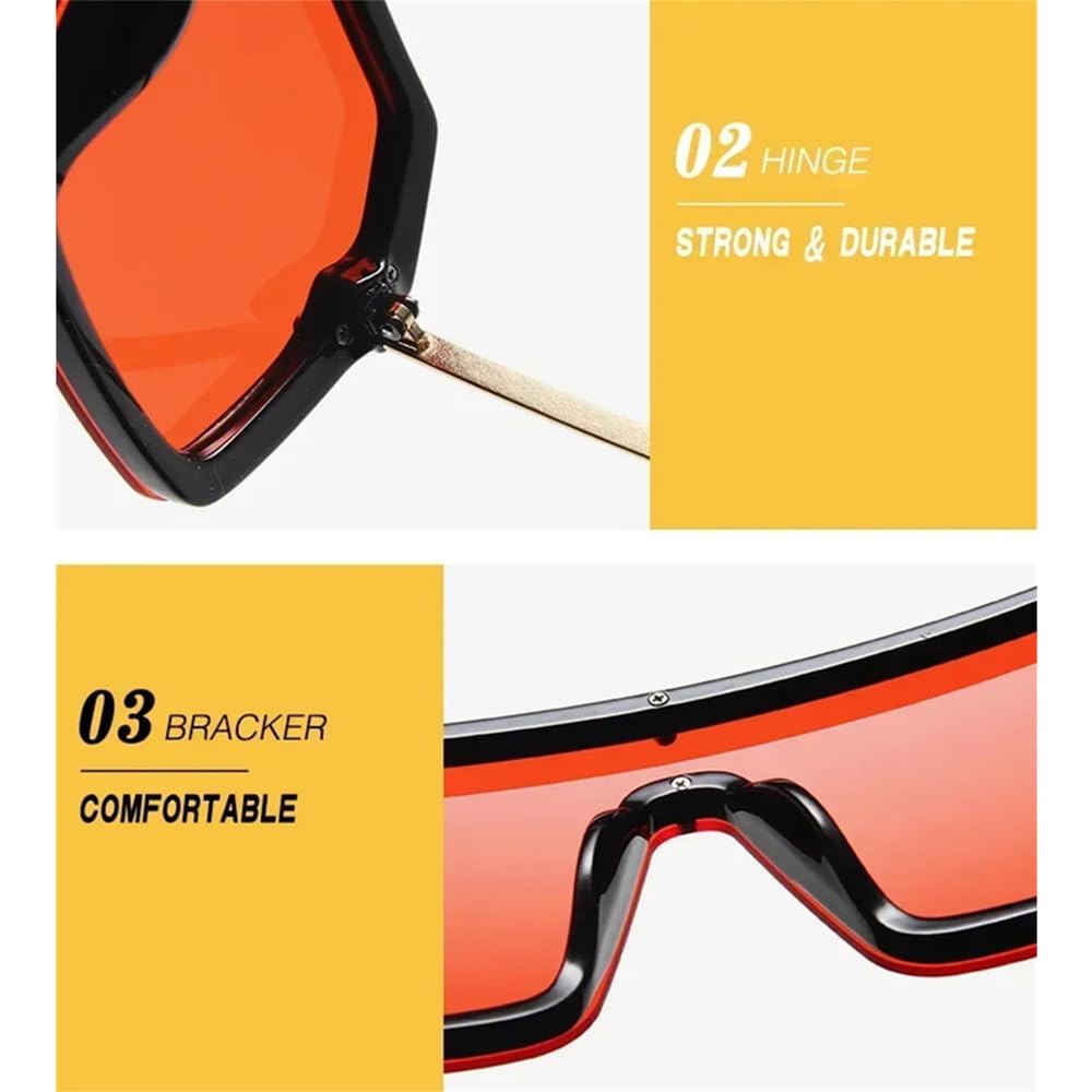 Occhiali da Sole Senza Montatura per Donna Occhiali da Sole da Uomo Oversize con Specchio e Guida Sfumata