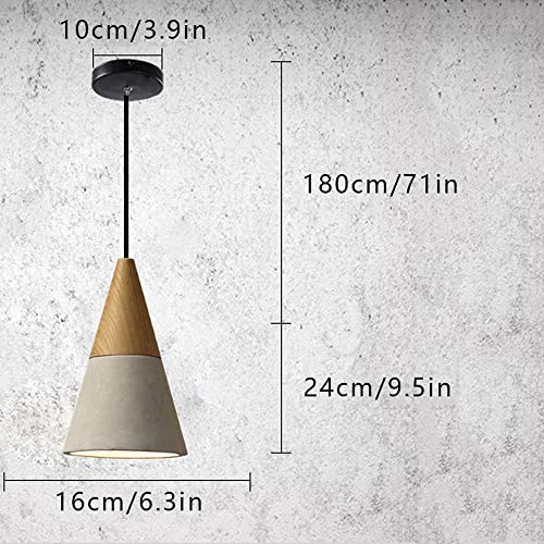 Lámparas colgantes de cemento de madera maciza modernas de estilo nórdico 8