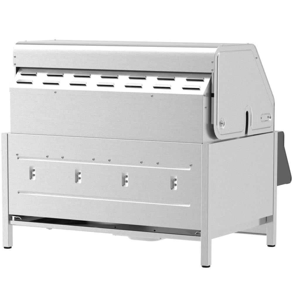 Einbau Gasgrill "Hermann XL - Classic" Einbaugrill mit Deckel für Outdoor Küche Grillküche – Gasgrill 100% aus Edelstahl – Fettwanne mit Frontauszug – 4x5kW Brenner – Made in Germany