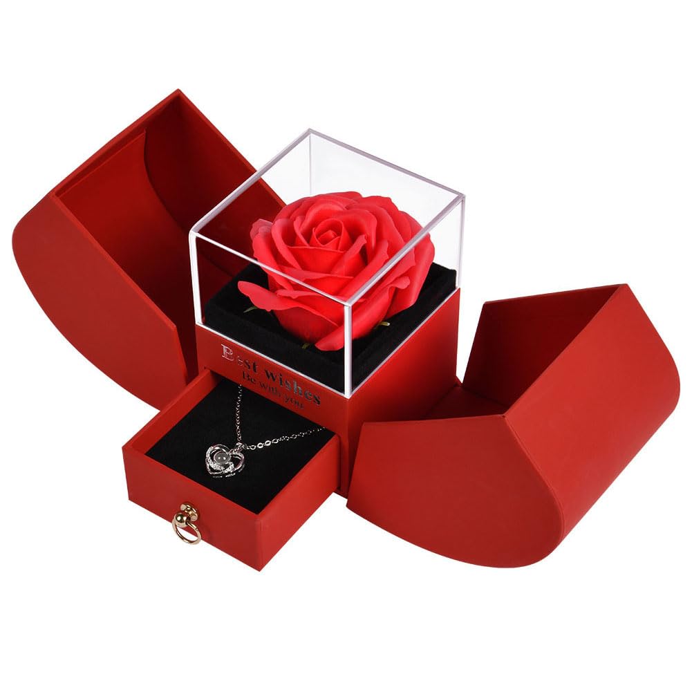 Mini Scatola Regalo Rosa eterna,Rose Stabilizzate Fatte a Mano,Regalo di San Valentino,Regali per la mamma,Rosa Eterna,Fiore Mai Appassito,Rosa Stabilizzata,Ragazze Regali di nozze,Un regalo per lei