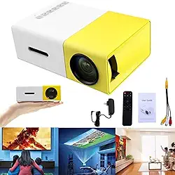 Mini Projetor Portátil Led 1080p 400 600 Lúmens Lcd (Amarelo)