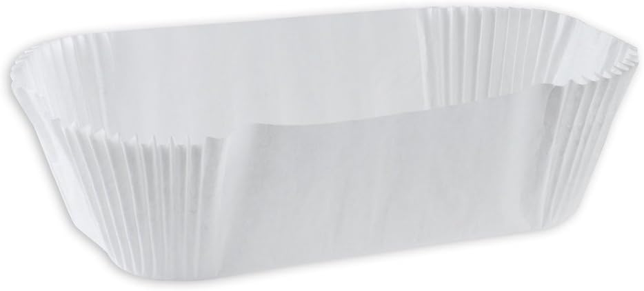 SafePro 6OB, 7x3x2-Inch White Oblong ?clair Paper Baking Cups, Standard Size White Cupcake Paper Liners (50)