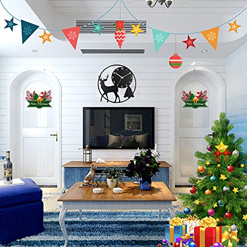 Heng Da Si 12" Bedroom Luminous Wall Clock Silent Non-Ticking, Country Retro Rustic Style Decorative, Wooden Elk Wall Clock For Living Room Kitchen, Home,Bathroom, Bedroom, Laundry Roomdecor #TOP6