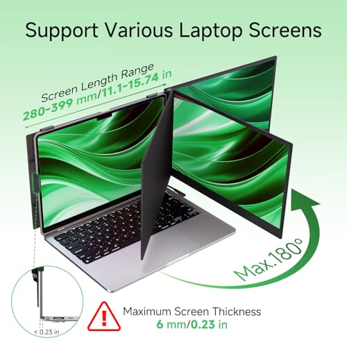 Image of Laptop Screen Extender - 14 inch Ultra Thin and Light Travel Monitor for Laptop FHD 1080P Portable Second Monitor IPS Screen Display Plug & Play for Mac Windows Android iOS
